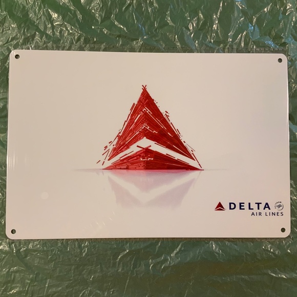 Delta Airlines Logo Airport Wall Decor Metal Sign 12” X 8” - Picture 1 of 3